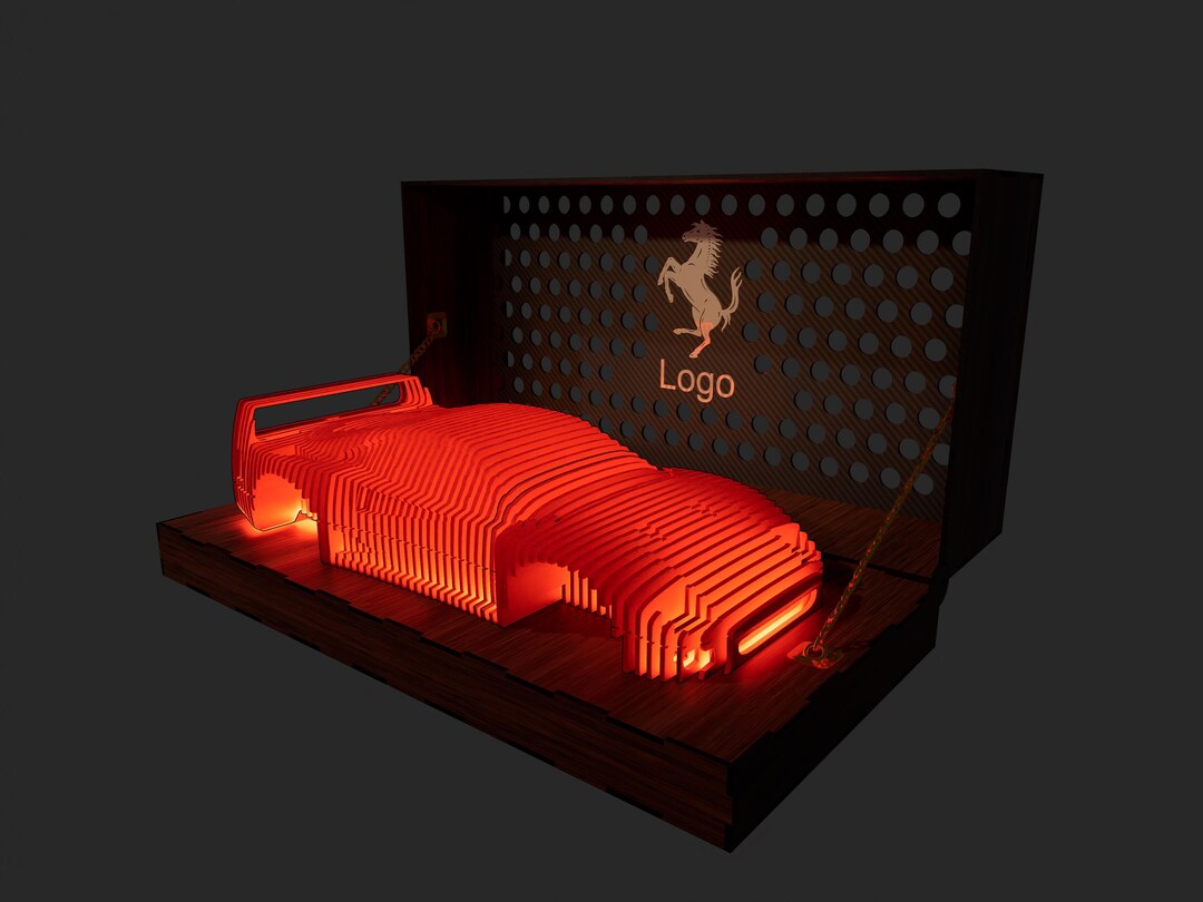 Laser Cut Ferrari F40 Inspired Wooden Model Car - Night Lamp - DIY Led ...