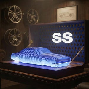 Laser Cut American Muscle Car SS Model Night Lamp : DIY LED Decor (Digital File)