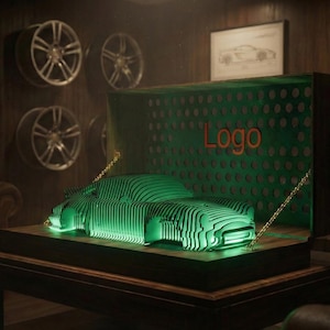 Lámpara de noche de superdeportivo alemán, edición restaurada, cortada a láser: Decoración LED DIY (archivo digital)