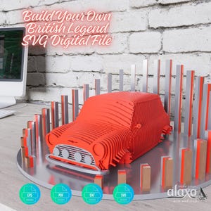 Laser Cut British Legend Vintage Classic Mini Silhouette Model: Desktop Car Decor Digital File