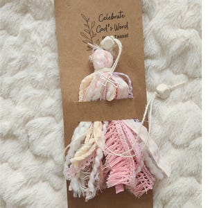 Bible Tassel - Handmade with cross pendant | Journal Bookmark | Pastel Pink