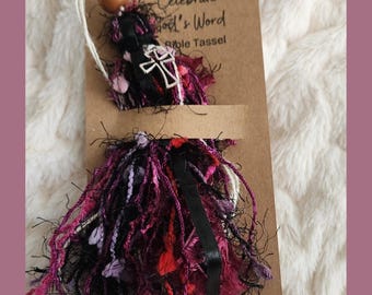 Bible Tassel - Handmade with cross pendant | Journal Bookmark