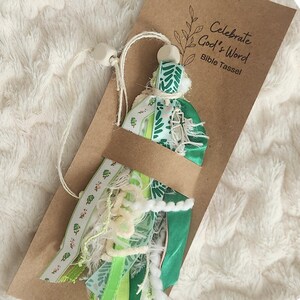 Bible Tassel - Handmade with cross pendant | Journal Bookmark | Green
