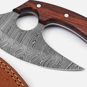 Custom Handmade Forged Ulu Knife Alaskan Chopper Rocker Ulu Kitchen knife pizza cutter - Anniversary & birthday gift - Christmas gift
