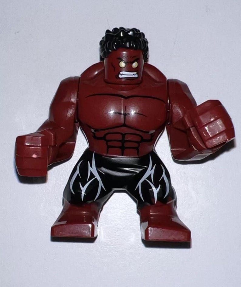 LEGO Marvel Red Hulk Big Figure Etsy