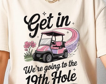 Retro 19th Hole Woman's Golf PNG, Vintage Distressed Text Golf Lover Png, Preppy Golf Sublimation Design Digital Download PNG, Golf Design