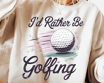 Retro Rather Be Golfing Shirt PNG, Vintage Distressed Text Golf Lover Png, Preppy Golf Sublimation Design Digital Download PNG, Golf Design