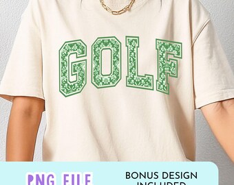 Lace Golf Shirt PNG Set of 2, Golf Lover Png, Preppy Golf University Aesthetic Sublimation Design Digital Download PNG, Couples Golf Pngs