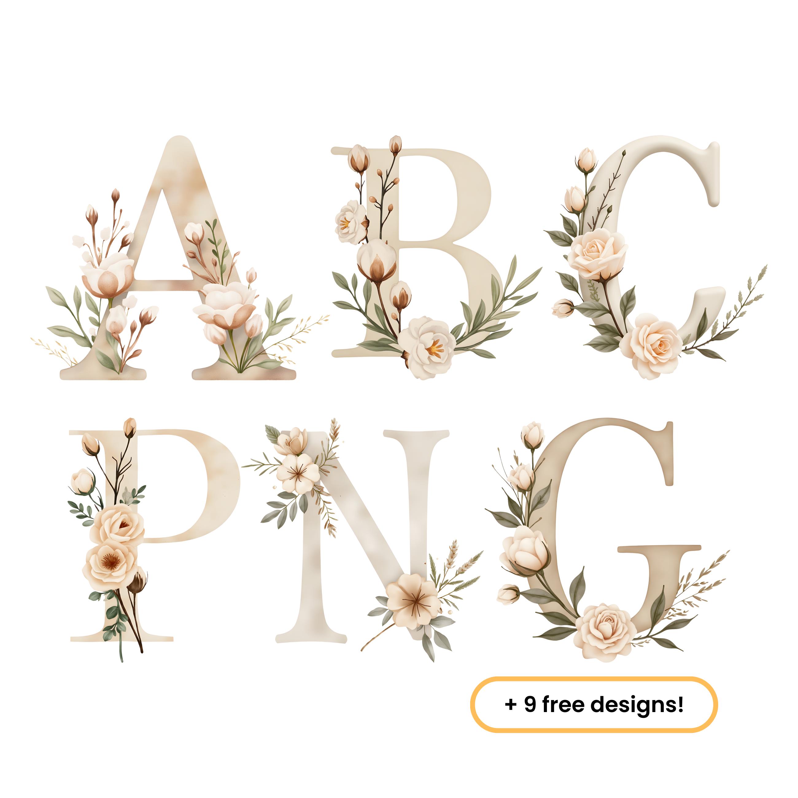 Neutral Watercolor Alphabet PNG Clipart Bundle, Letters & Numbers - Etsy