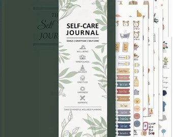 Dziennik wdzięczności A5 dla kobiet — 90-dniowy plan dbania o siebie i manifestacji z 484 naklejkami