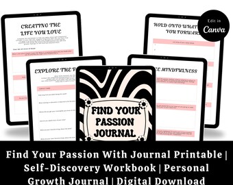 Dziennik pasji do druku | Zeszyt ćwiczeń do samopoznania + Monitor nastroju (wersja cyfrowa do pobrania)