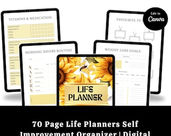 70-stronicowy planer życiowy | Wyznaczanie celów, produktywność, samodoskonalenie (wersja cyfrowa do pobrania)