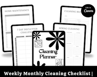31-stronicowy plan sprzątania domu | Dzienne i tygodniowe listy kontrolne (wersja cyfrowa do pobrania)