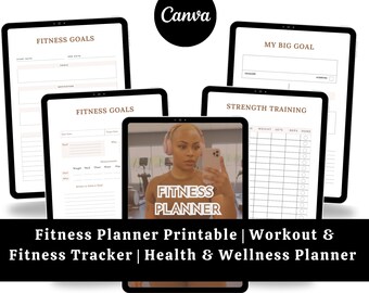 Planer fitness do druku | Monitor treningów, zdrowia i dobrego samopoczucia (wersja cyfrowa do pobrania + bonus w postaci monitorowania nastroju)