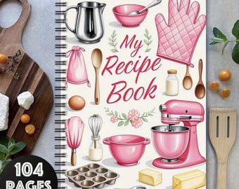 Rustykalny przepis kuchenny — pusty dziennik pieczenia dla domowych szefów kuchni, projekt okładki książki, trwała oprawa