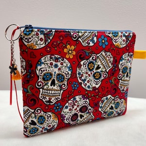 Zuckerschädel , Zuckerschädel Tasche, Zuckerschädel Schminkbeutel, Zuckerschädel Reißverschlusstasche, Zuckerschädel Tasche, Zuckerschädel Geldbörse