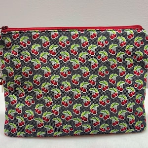 Cherry make up bag, double lined