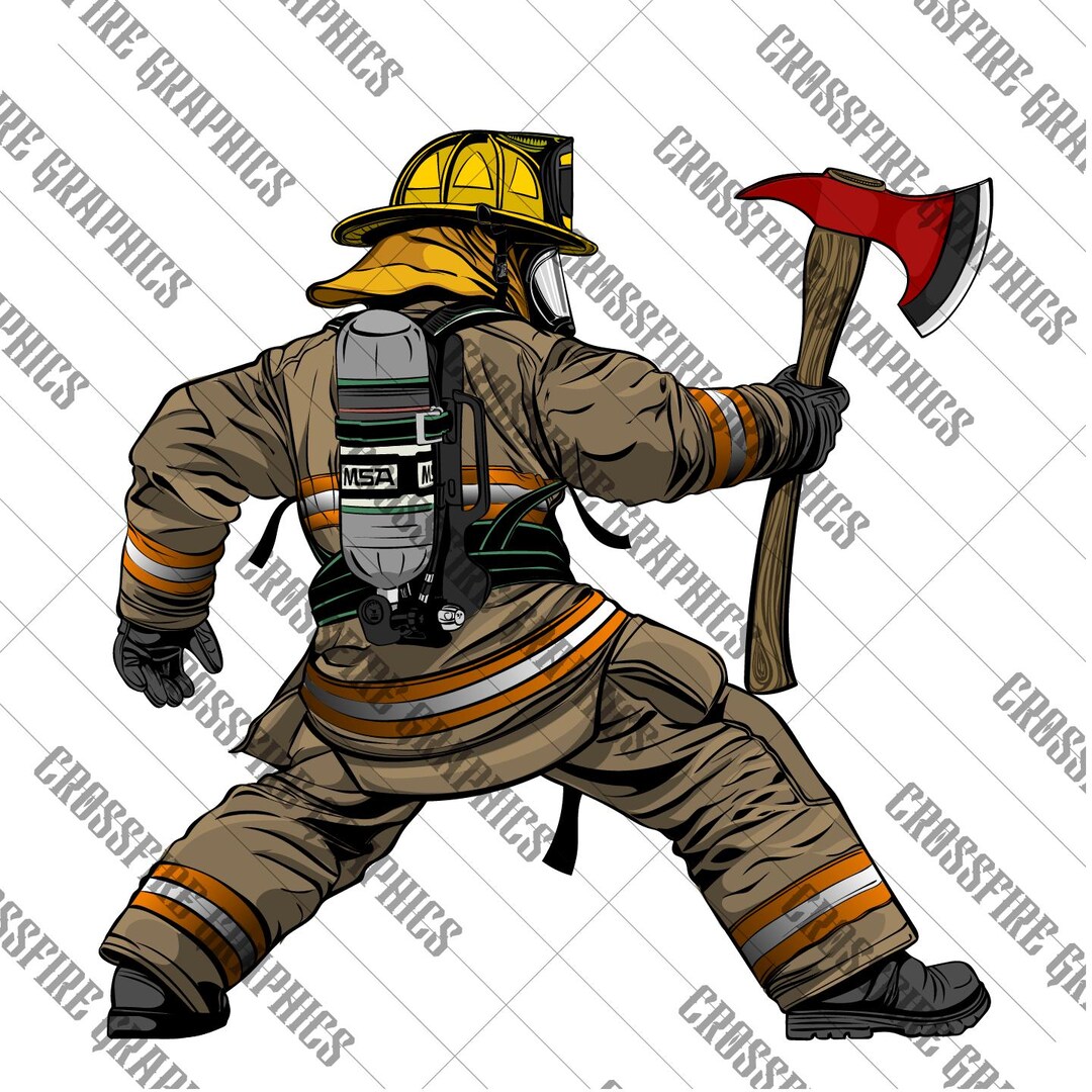 Firefighter in Action - Etsy