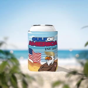 Gulf of America Divertente cartone animato lattina refrigerante ~ Manica per bevande patriottiche ~ Manica per lattina refrigerante