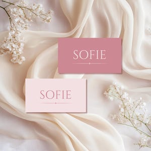 Place Card Template,  Wedding Place Card - Pink Place Card - Canva template