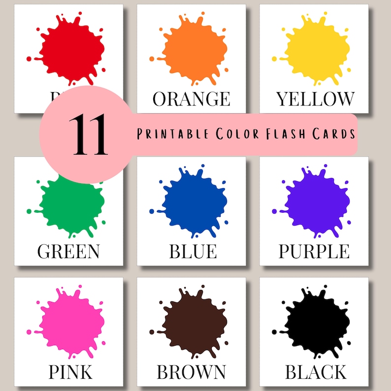Color Flashcards for Toddlers and Children, Color Cards for Kids ...