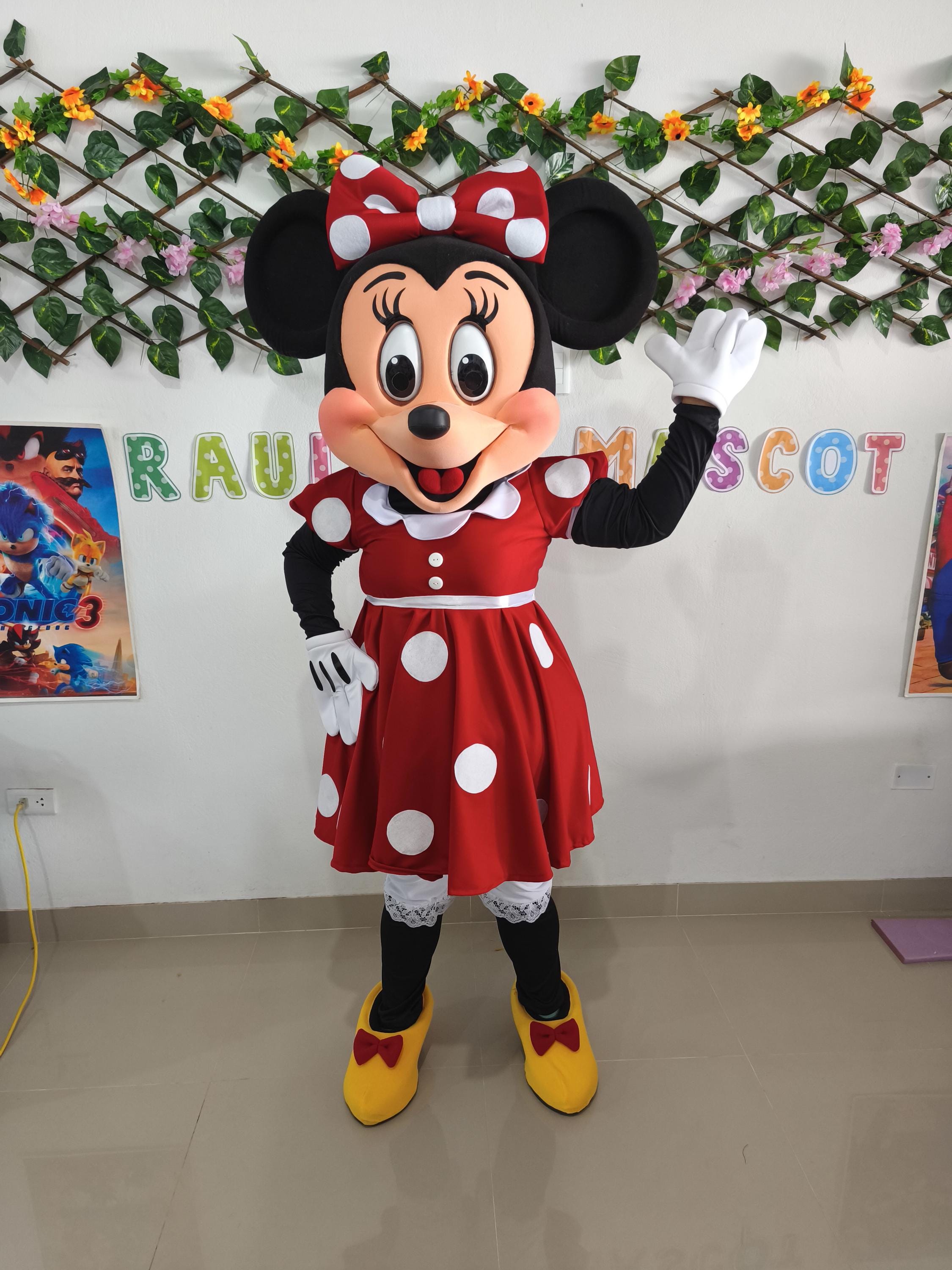 Cerchietto Minnie Topolina Per Adulti - Orecchie Rosse E Fiocco Verde Con Paillettes - Carnevale E Feste A Tema