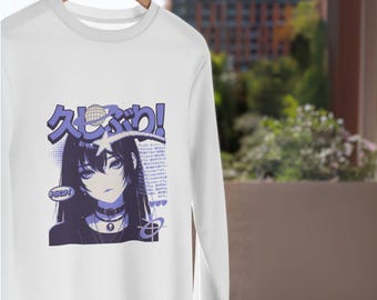 Harajuku Sweatshirt, Japanese Anime Streetwear, Gothic Grunge Oversized Hoodie, Casual Anime Wear, Manga Streetwear, Valentines Day Gift