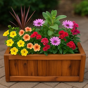 Holz Übertopf Groß - Rechteck