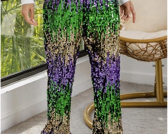 mardi gras sequin leggings