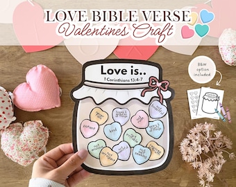 Love Bible Craft | Valentine's Day | 1 Corinthians 13 | Christian Faith | Kids Educational | Homeschool | Printables | Digital Download