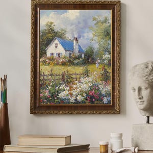 Oil Style Cottage Digital Art - Dreamy Cottage Wall Art