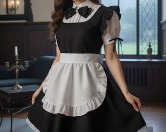 Vintage Victorian Maid Dress – Elegant Cosplay Uniform for Women