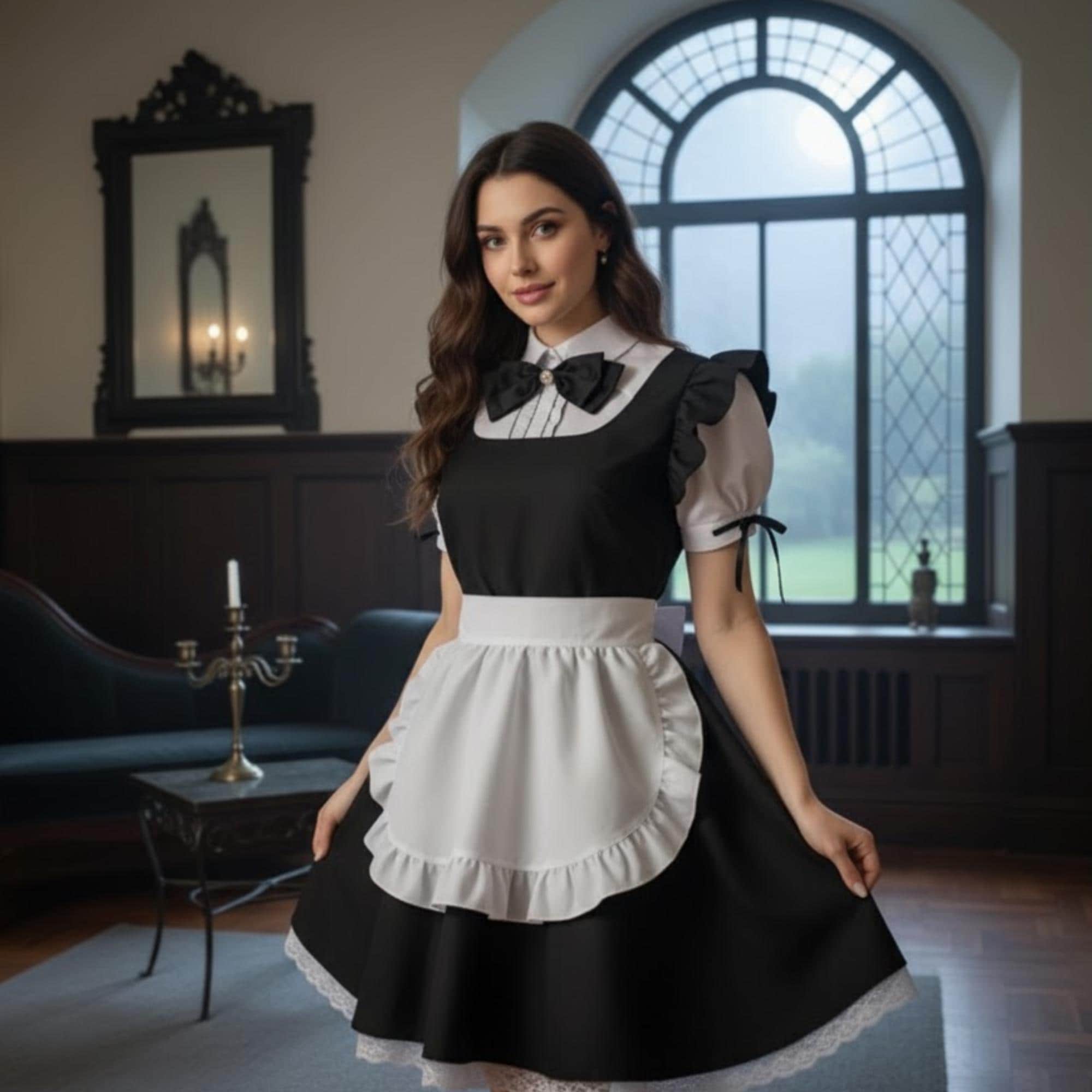 Vintage Victorian Maid Dress - Elegant Cosplay Uniform for Women