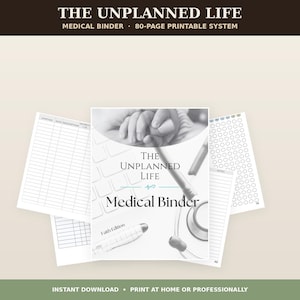 Christian Medical Binder Printable, Faith-Based Caregiver Planner and Health Organizer PDF