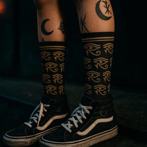 Mind Watcher Crew Socks - Trippy Alt Streetwear