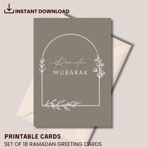 Conjunto de 18 cartões de Ramadã | Cartões de Ramadã para impressão | Cartões de Ramadã islâmicos | Cartões de Ramadã digitais | Download digital