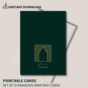 Conjunto de 12 cartões de Ramadã | Cartões de Ramadã para impressão | Cartões de Ramadã islâmicos | Cartões de Ramadã digitais | Download digital