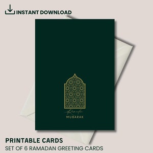 Conjunto de 6 cartões de Ramadã | Cartões de Ramadã para impressão | Cartões de Ramadã islâmicos | Cartões de Ramadã digitais | Download digital