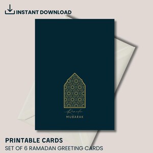 Conjunto de 6 cartões de Ramadã | Cartões de Ramadã para impressão | Cartões de Ramadã islâmicos | Cartões de Ramadã digitais | Download digital