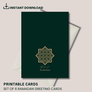 Conjunto de 6 cartões de Ramadã | Cartões de Ramadã para impressão | Cartões de Ramadã islâmicos | Cartões de Ramadã digitais | Download digital