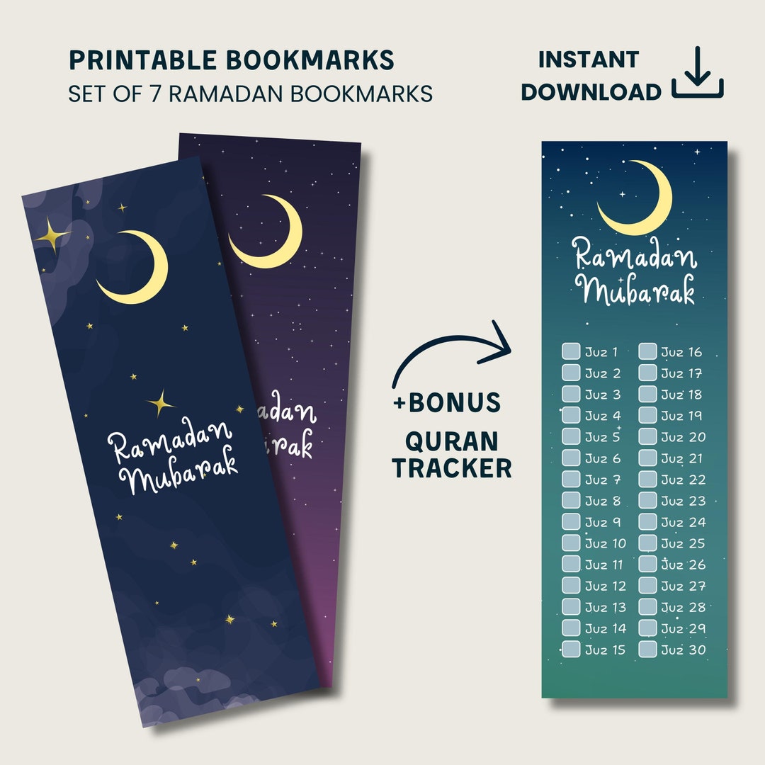 7 Printable Ramadan Bookmark for Kids | Islamic Bookmark | Ramadan ...