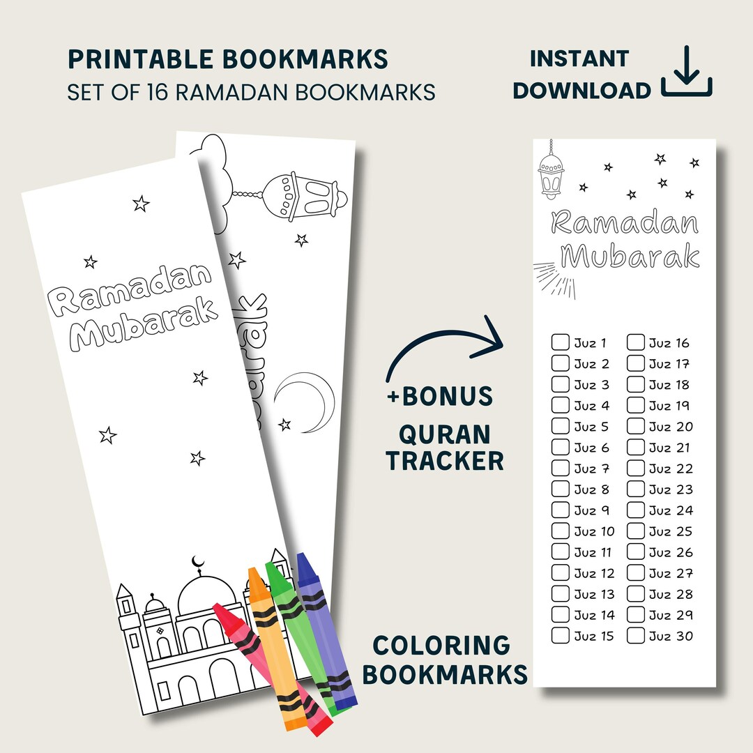 16 Coloring Ramadan Bookmark for Kids Printable Ramadan Bookmark for
