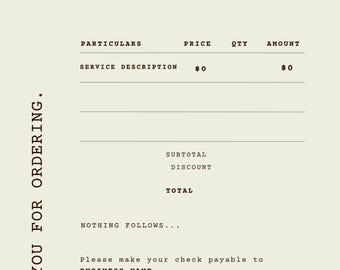 Plantilla de factura para pequeñas empresas/Factura editable en Canva/Factura de vendedor de Etsy/Descarga instantánea