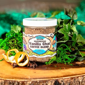 7 Mushroom Vanilla Chai Coffee | pre-ground mushroom infused coffee with chai flavor