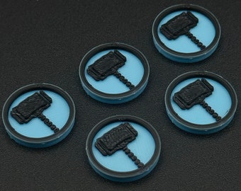 Asgard Tokens for Marvel Crisis Protocol MCP, Affiliation Markers Set of 5 or 10, 3D Printed Tabletop Gaming Accessory