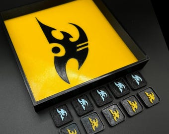 Faction Dice Tray and Activation Tokens for Protoss in StarCraft Tabletop Miniatures Game