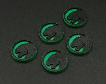 Wakanda Tokens for Marvel Crisis Protocol MCP, Affiliation Markers Set of 5 or 10, 3D Printed Tabletop Gaming Accessory