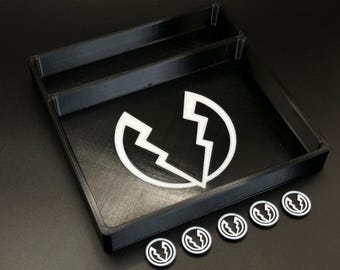 Dice Tray with Tokens for Marvel Crisis Protocol MCP, Affiliation Set, 3D Printed Dice Tray, Tabletop Gaming Bundle