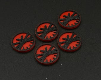 Midnight Sons Tokens for Marvel Crisis Protocol MCP, Affiliation Markers Set of 5 or 10, 3D Printed Tabletop Gaming Accessory