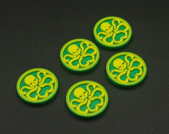 Hydra Tokens for Marvel Crisis Protocol MCP, Affiliation Markers Set of 5 or 10, 3D Printed Tabletop Gaming Accessory